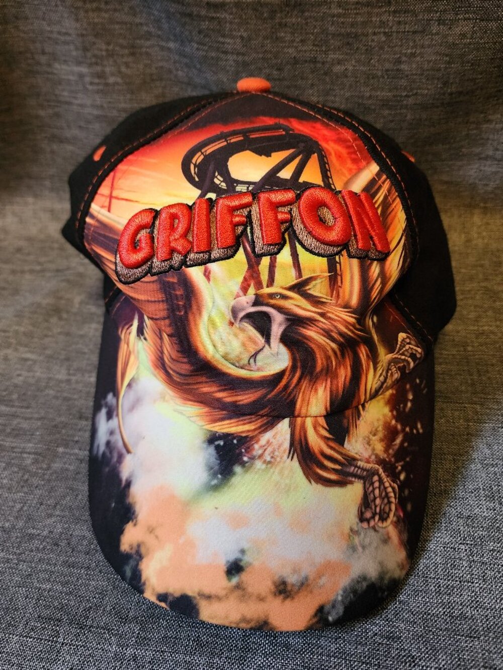 Busch Gardens Williamsburg Griffon Rollar Coaster Print & Embroidered Hat